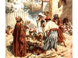 
單擊圖案，看聖經故事 - The paralysed man let down through a roof to Jesus - by William Hole